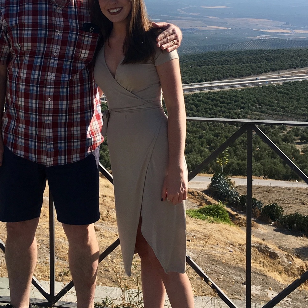 Forever 21 Tan Wrap Dress